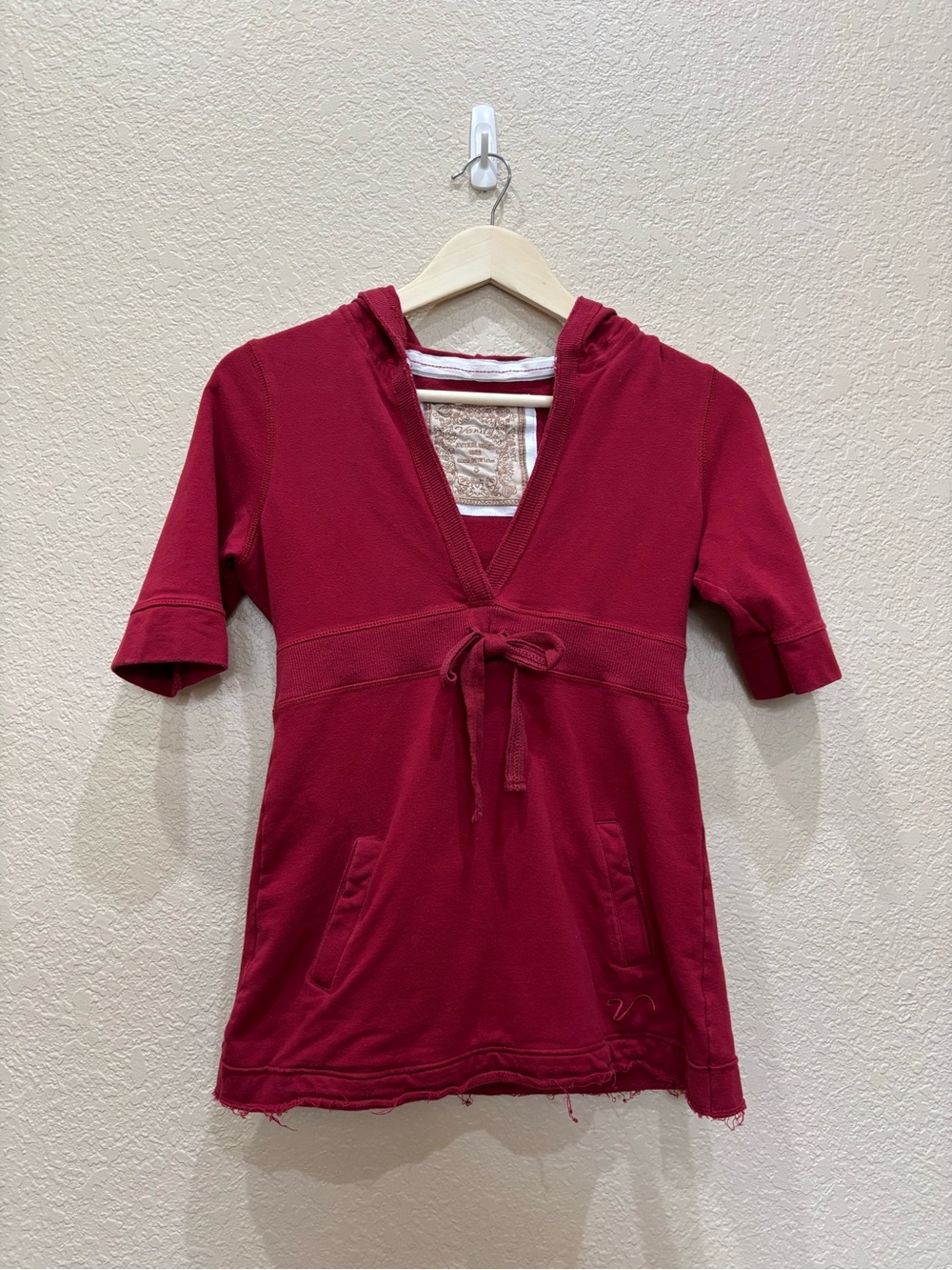 VINTAGE Y2K Vanity Red Babydoll Hoodie Top Grunge Fairy McBling Small